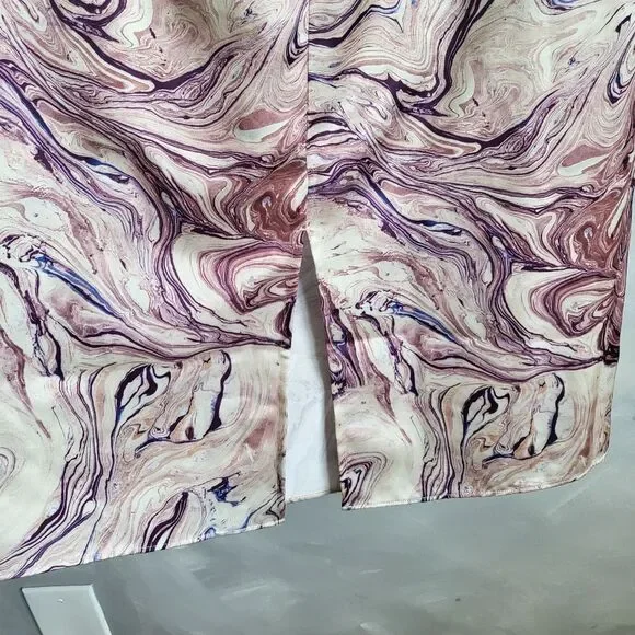 NWT SCOTCH & SODA Satin Feel Knotted Marble Midi Skirt Size XS - Picture 9 of 15